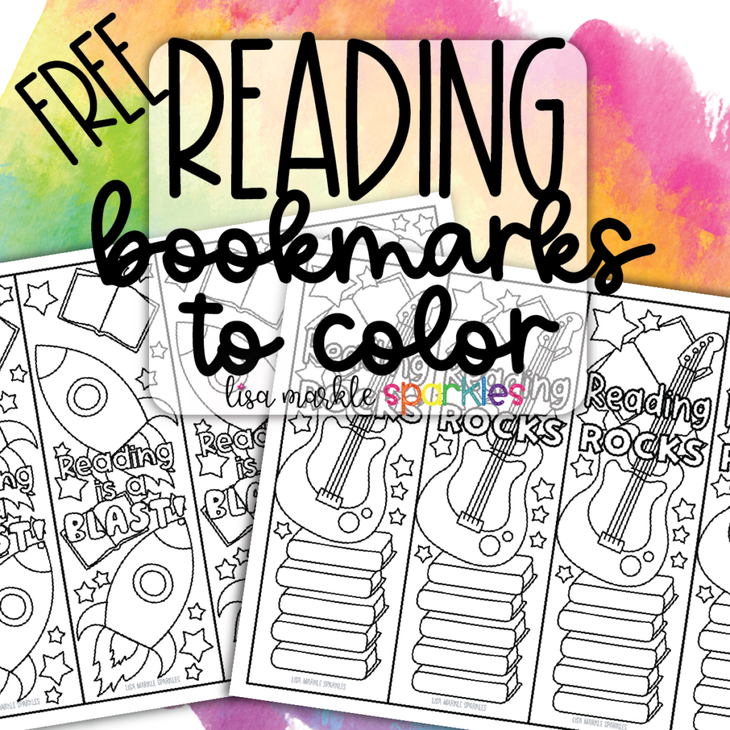Free Reading Bookmarks To Color Printable PDF Lisa Markle Sparkles Clipart And Graphic Design - Free Printable Bookmarks To Color