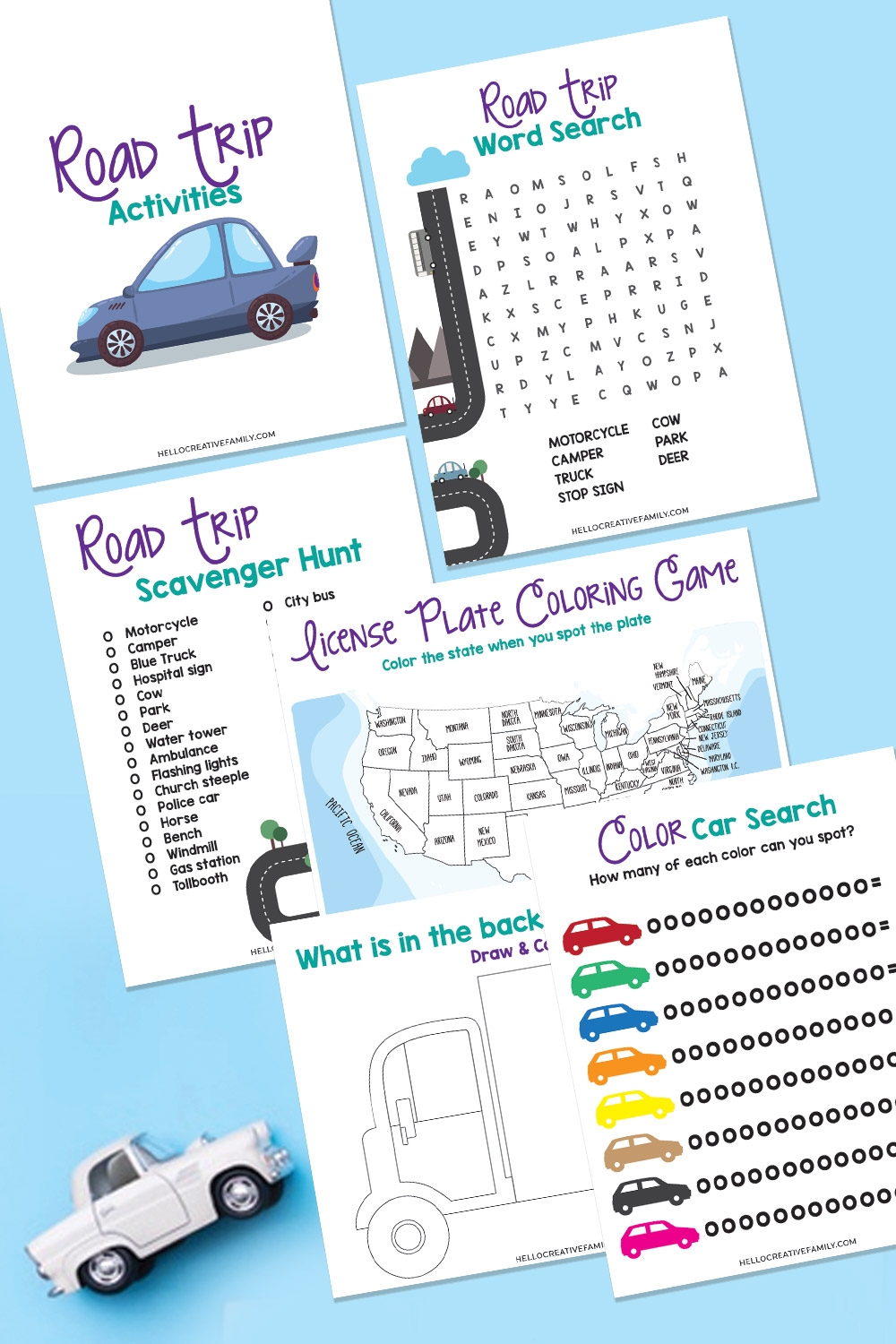 Free Road Trip Activities Printable Bundle Hello Creative Family - Free Printable Car Ride Games