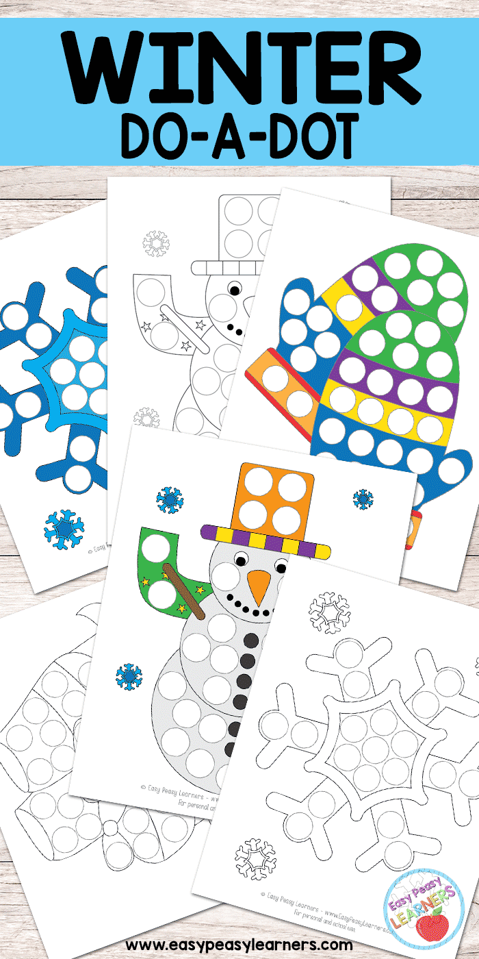 Free Winter Do A Dot Printables Easy Peasy Learners - Do A Dot Art Pages Free Printable