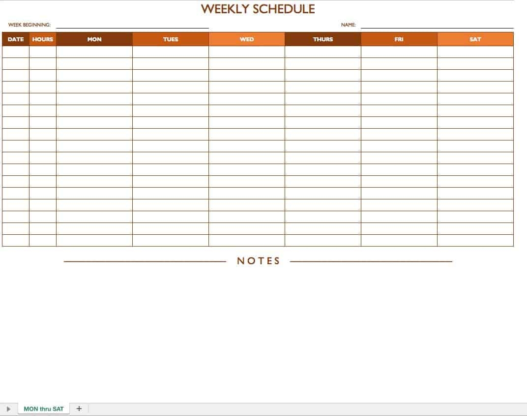 Free Work Schedule Templates For Word And Excel Smartsheet - Free Printable Blank Work Schedules