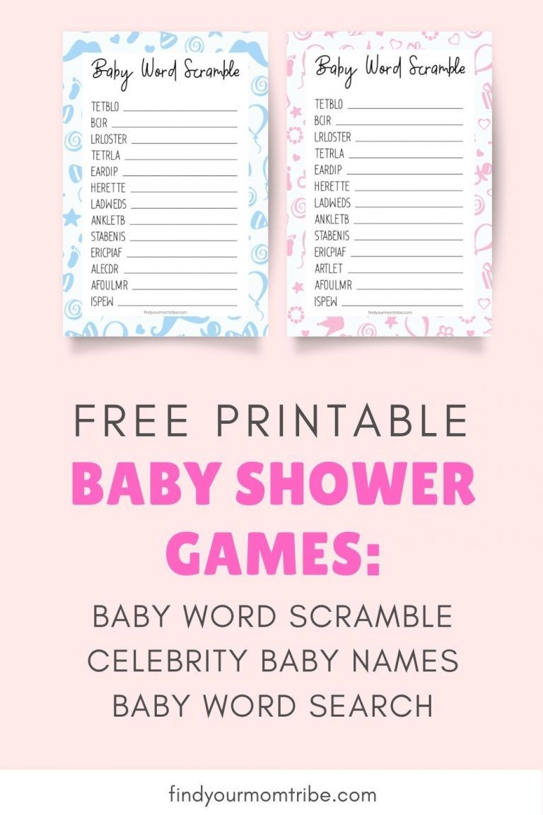 Fun Free Printable Baby Shower Word Scramble Game Free Printable Baby Shower Games Baby Shower Printables Baby Shower Wording - Free Printable Baby Shower Word Scramble