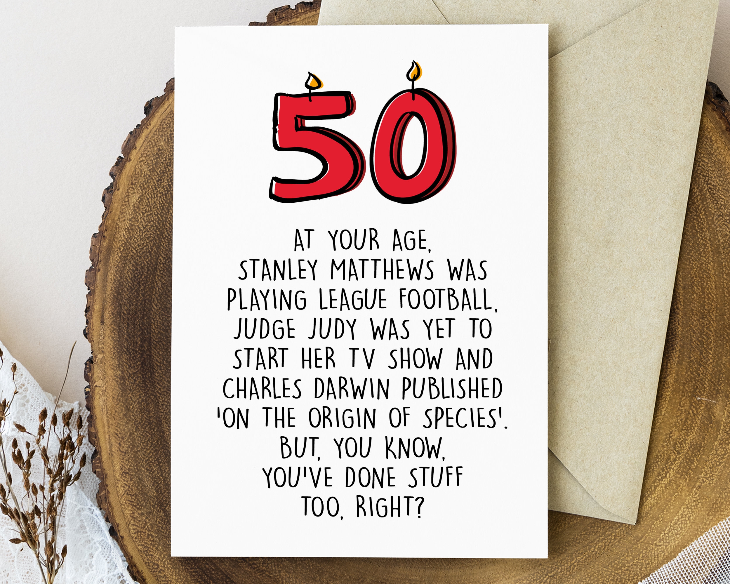 Funny 50th Birthday Card Printable 50th Birthday Gift For Men Or Women Turning 50 Card For Brother Sister Friend Or Coworker Etsy - Free Printable 50Th Birthday Cards Funny
