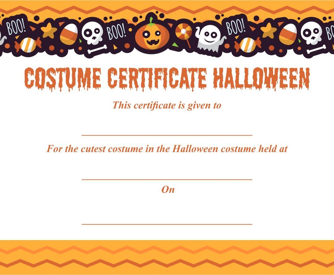 Halloween Costume Awards Printable Free Halloween Costume Awards Certificate Templates Halloween - Best Costume Certificate Printable Free