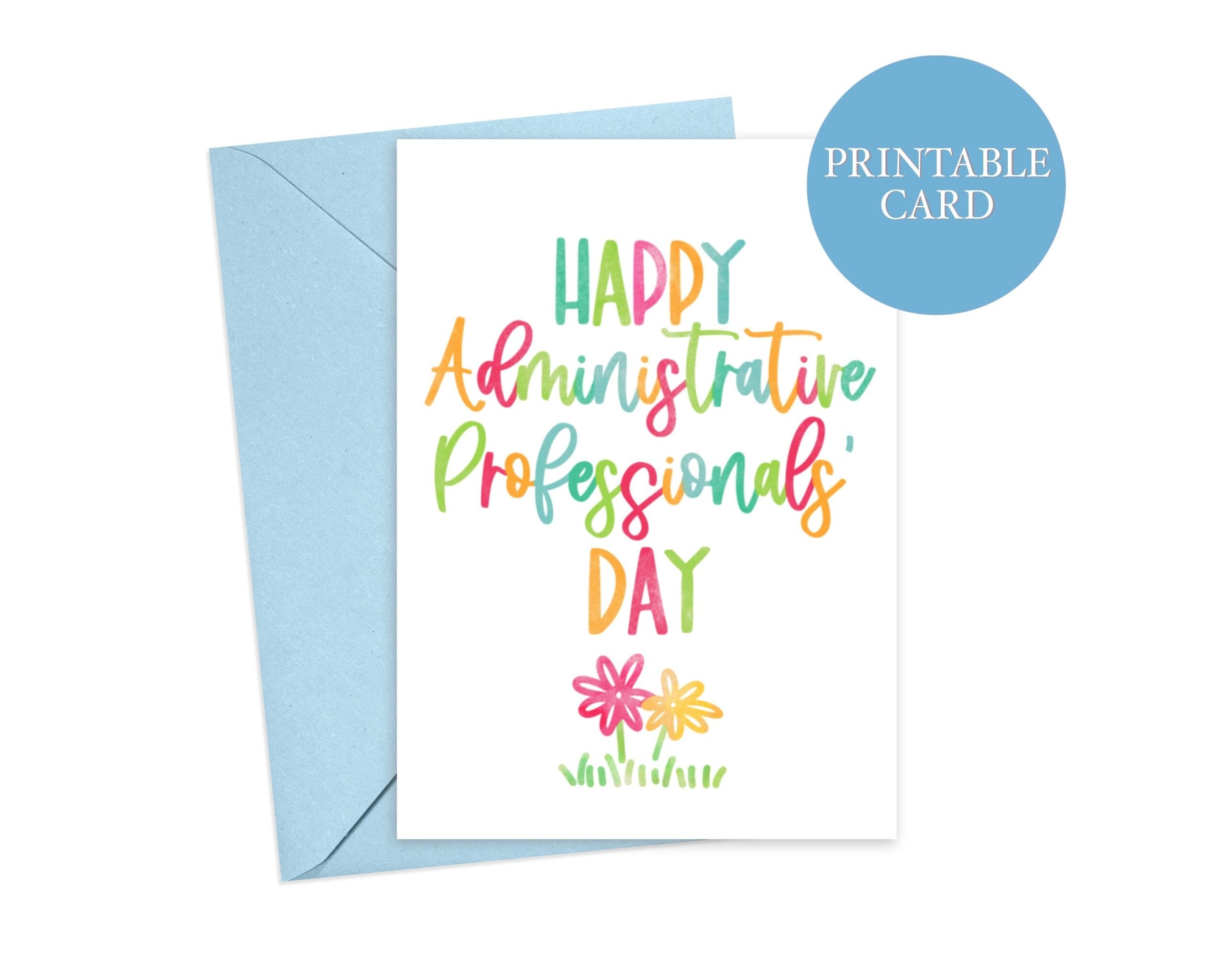 Happy Administrative Professionals Day Card Admin Professionals Admin Assistant Day Thank You Card Instant Download Printable Card Etsy - Administrative Professionals Cards Printable Free