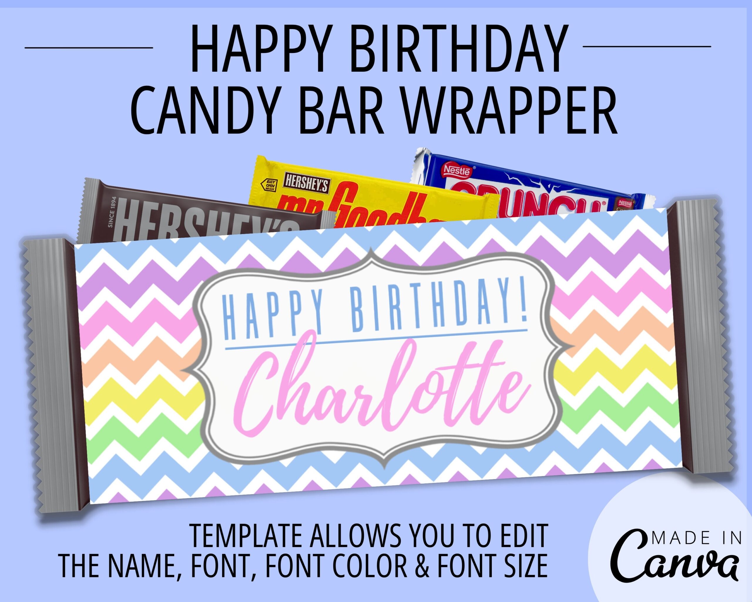 Happy Birthday Candy Bar Wrapper Chocolate Bar Wrapper Template Party Favor Printable Editable Instant Download Birthday Gift Etsy Finland - Free Printable Birthday Candy Bar Wrappers