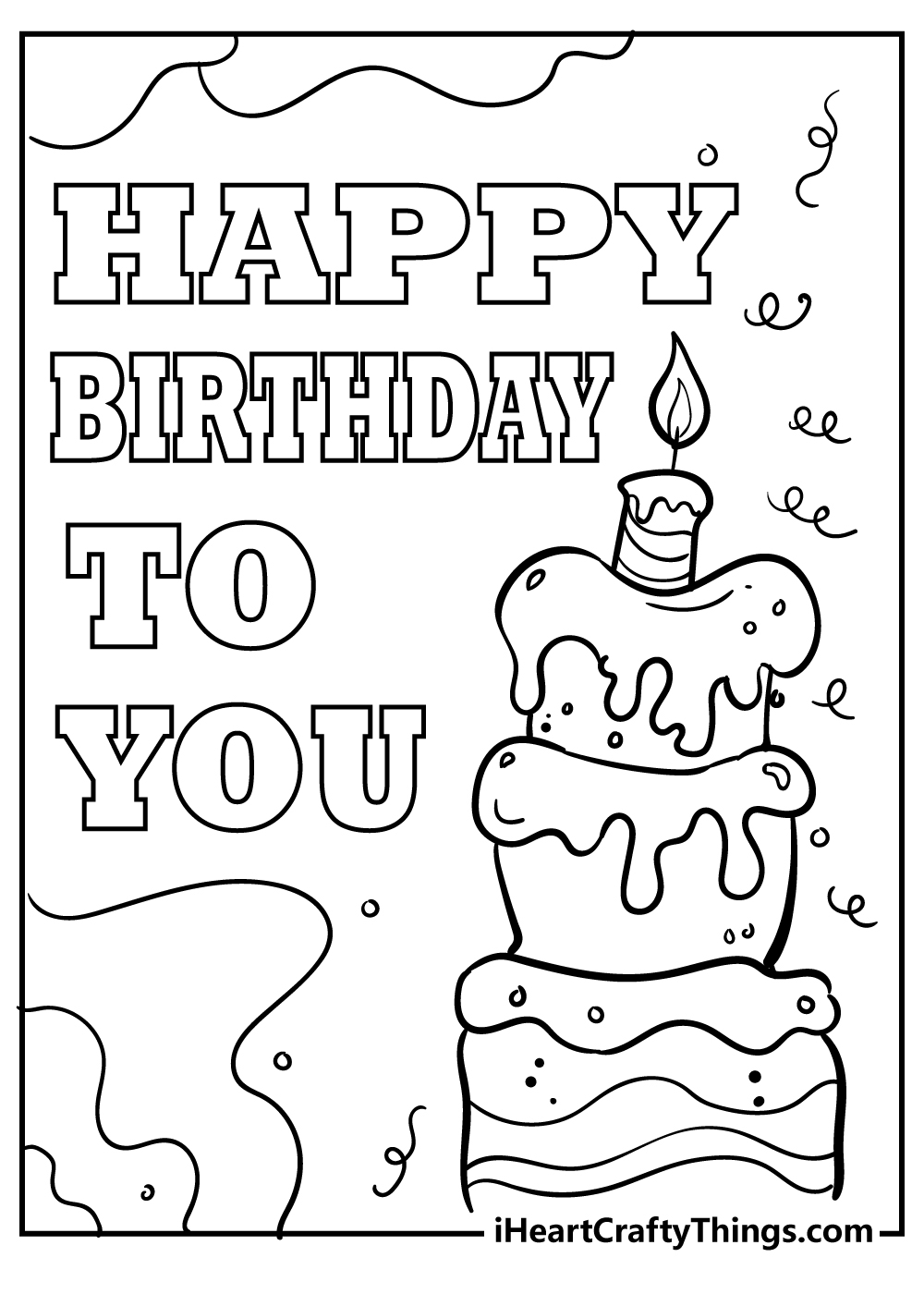 Happy Birthday Coloring Pages 100 Free Printables - Free Printable Birthday Cards To Color