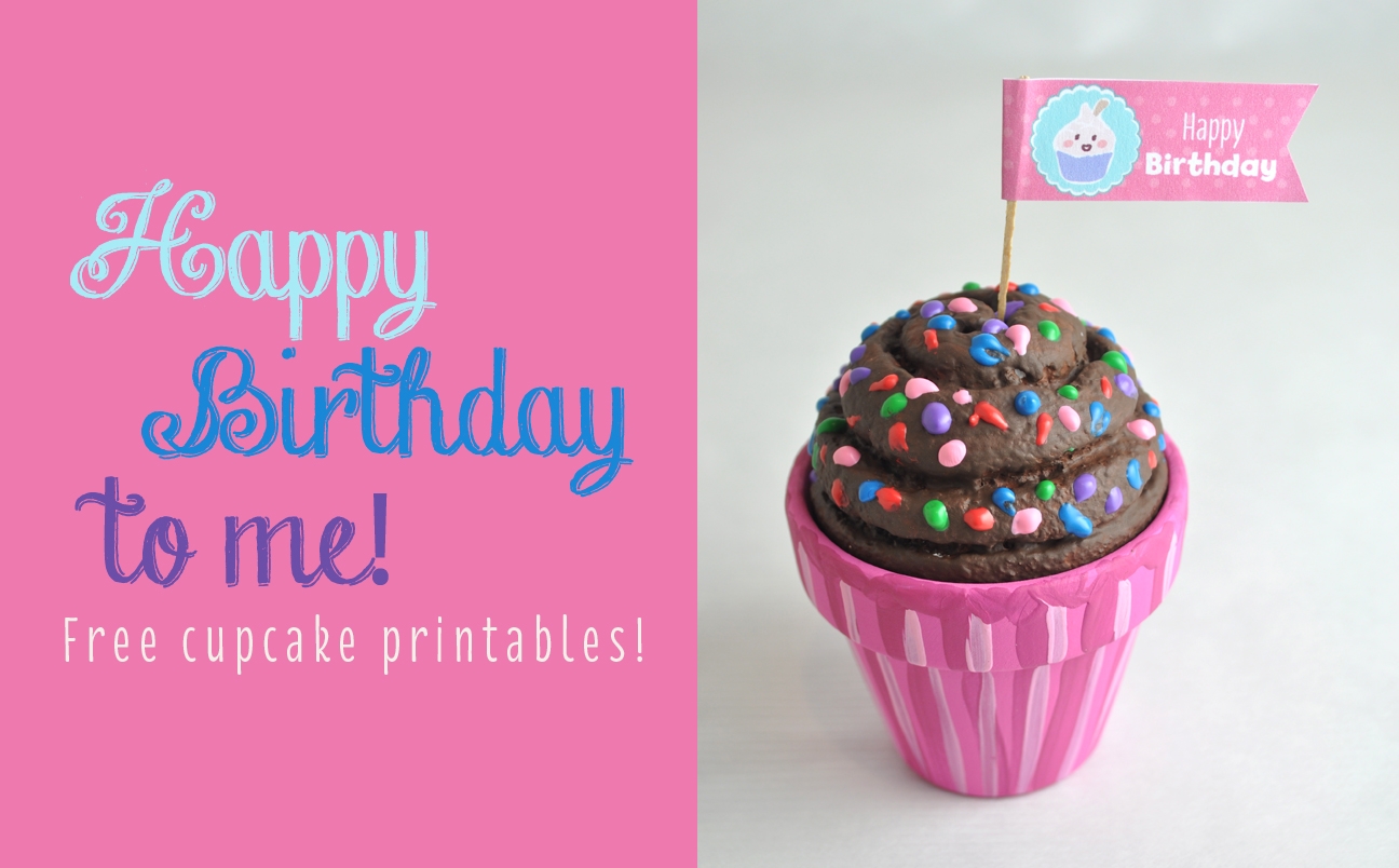 Happy Birthday To Me Free Cupcake Printables Club Chica Circle Where Crafty Is Contagious - Cupcake Flags Printable Free