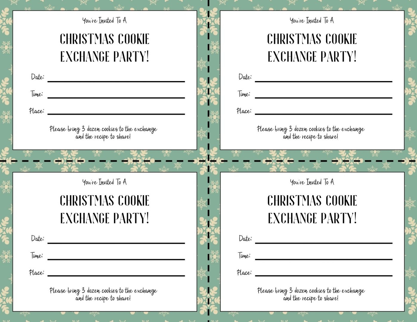 Hosting A Christmas Cookie Exchange With Free Printables Always Moving Mommy - Free Christmas Cookie Exchange Printable Invitation