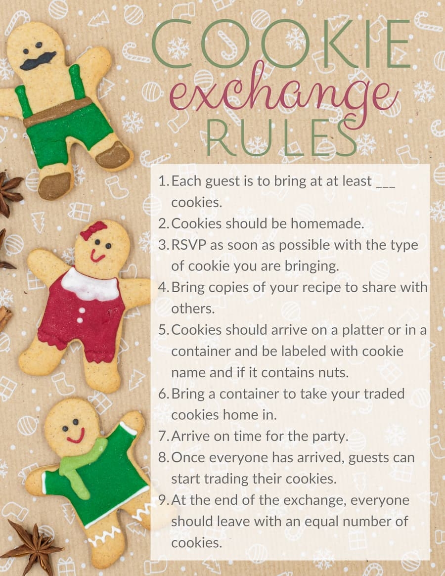 How To Host A Cookie Exchange Free Printables Invitation Templates  - Free Christmas Cookie Exchange Printable Invitation