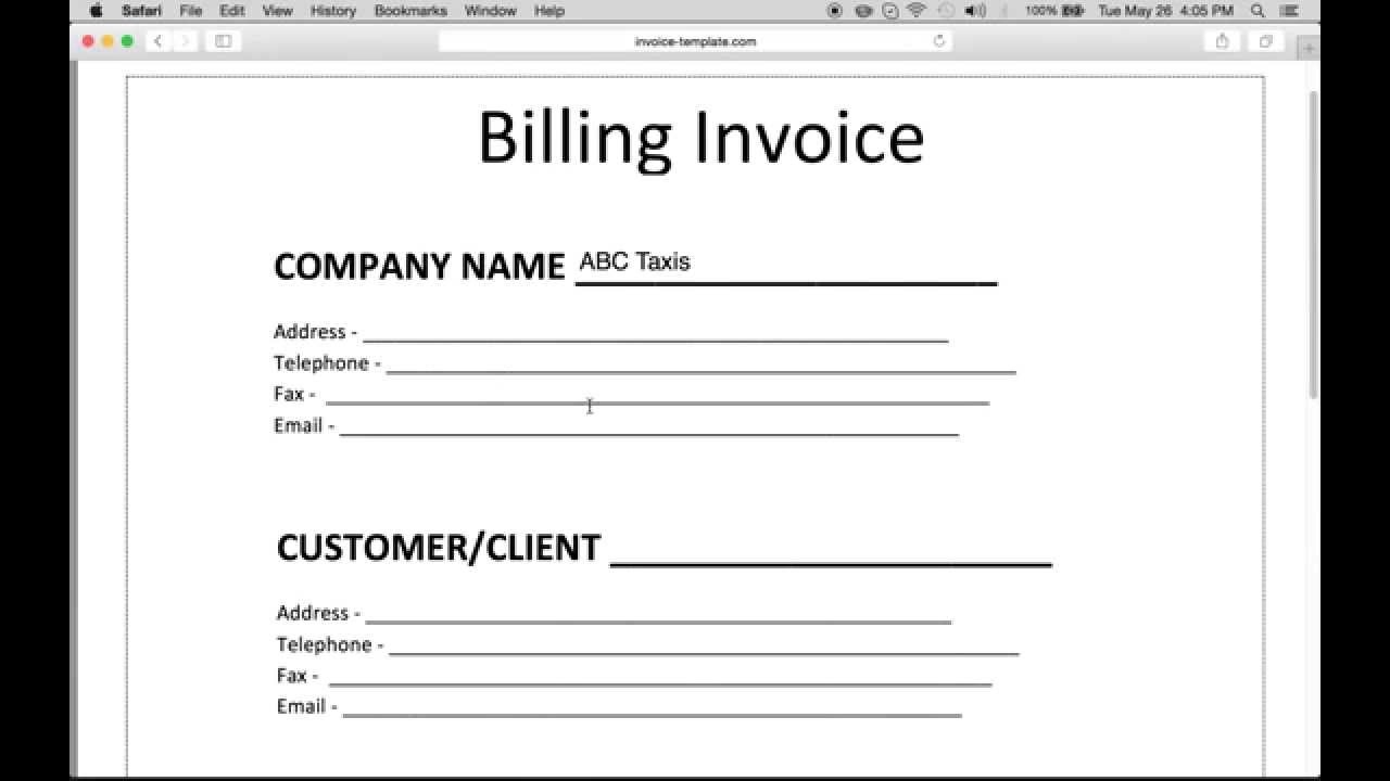 How To Make A Billing Invoice Excel PDF Word YouTube - Aynax Com Free Printable Invoice
