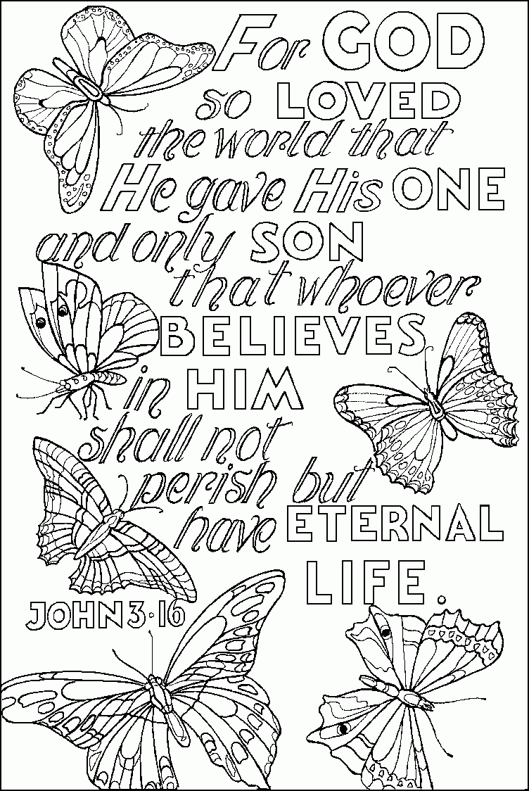 John 3 16 Bible Coloring Pages Christian Coloring Bible Verse Coloring Page - Free Printable Bible Coloring Pages With Scriptures