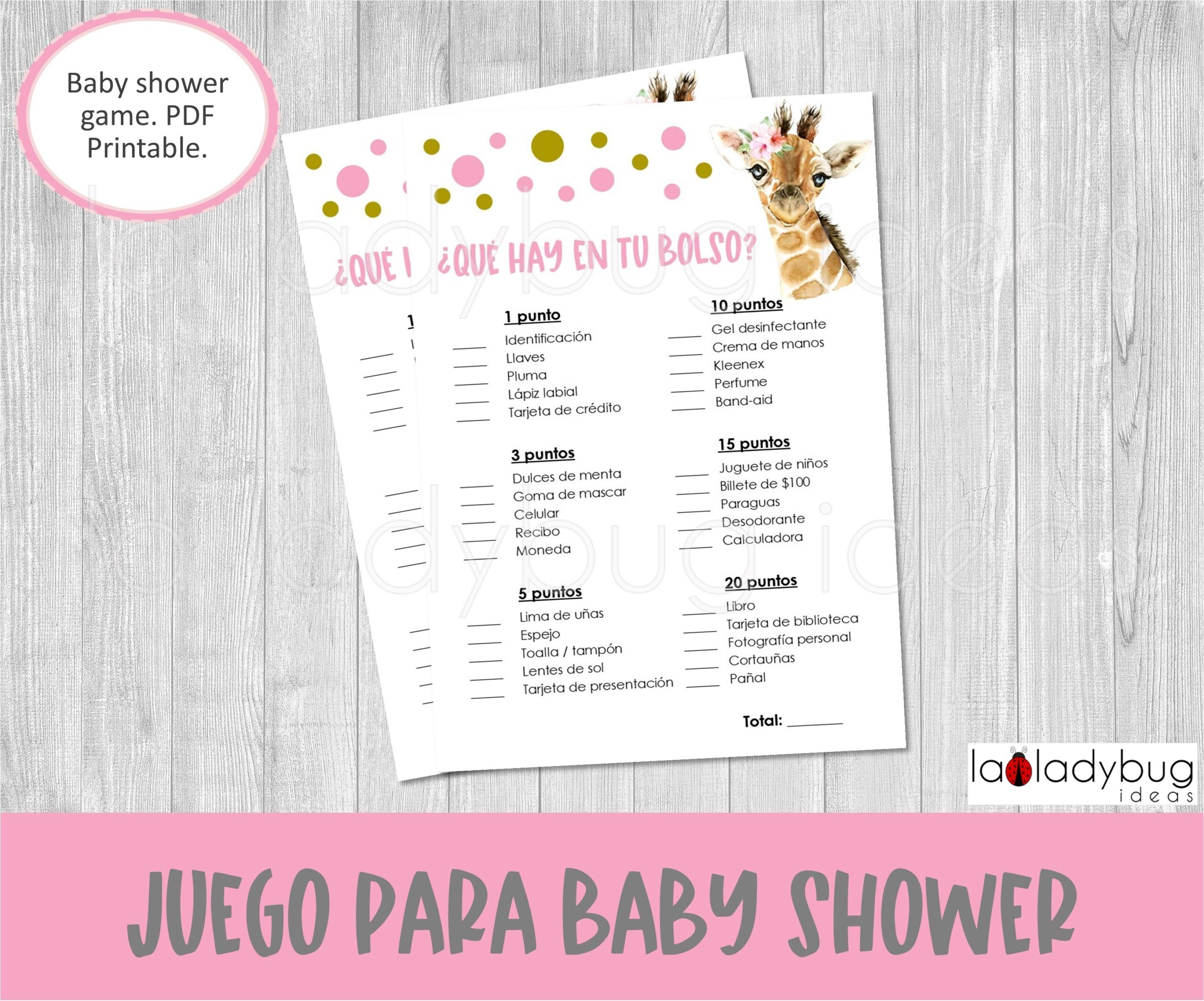Juegos De Baby Shower Para Imprimir que Hay En Tu Bolso Descarga Inmediata Baby Shower Games In Spanish Gray And Yellow Baby Giraffe Etsy - Free Printable Baby Shower Games In Spanish