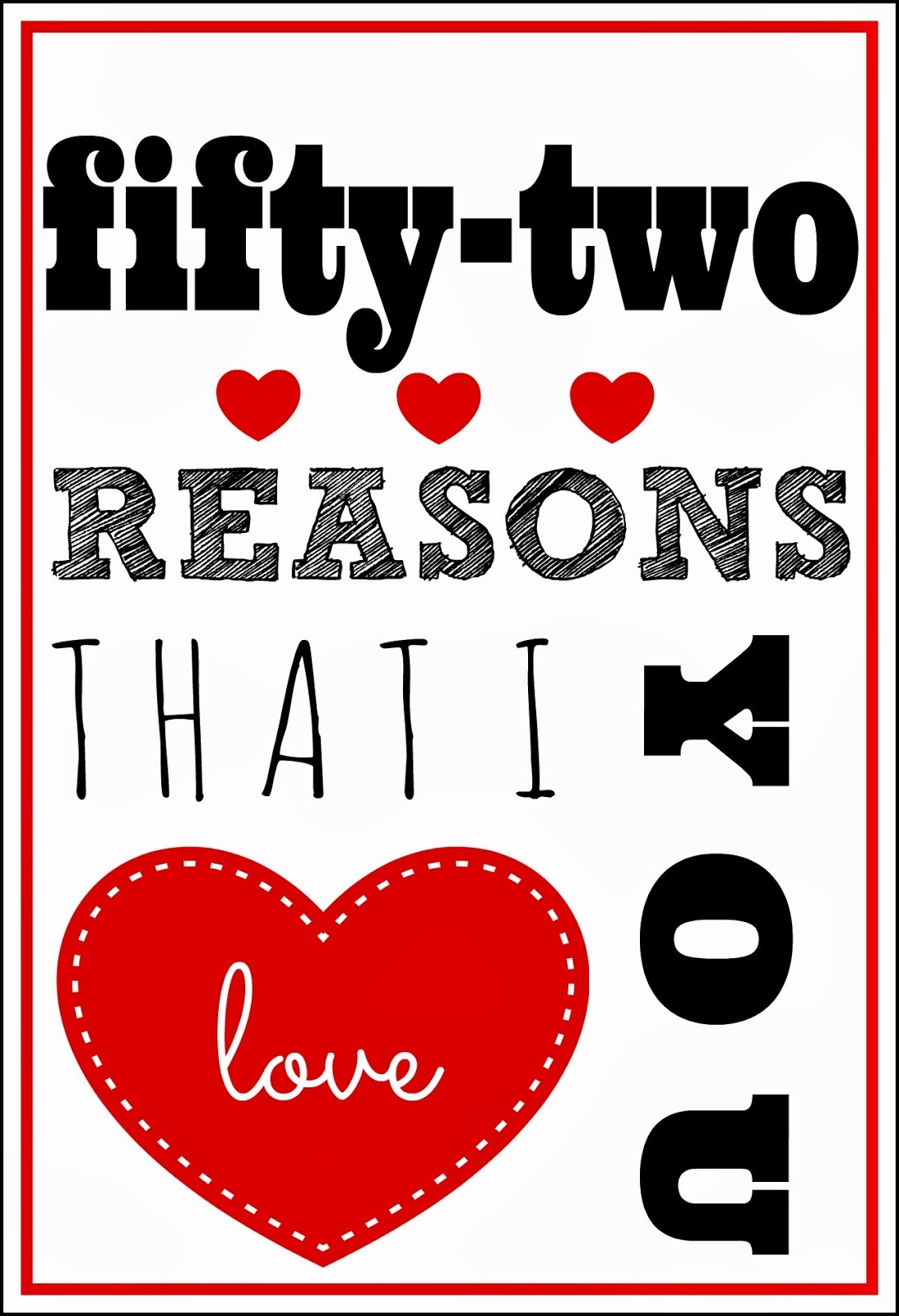 Larissa Another Day 52 Reasons I Love You Printable A Pinteresting Wednesday - 52 Reasons Why I Love You Free Printable Template