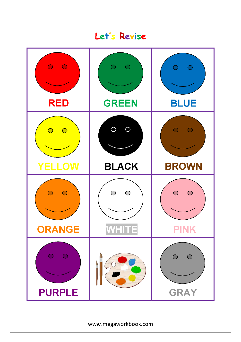 Learn Colors Learn Colors For Kids Learning Colors For Toddler Learn Colors Baby Learn Basic Colors Free Printables Red Things Blue Things Green Things Yellow Things Purple Things Orange - Color Recognition Worksheets Free Printable