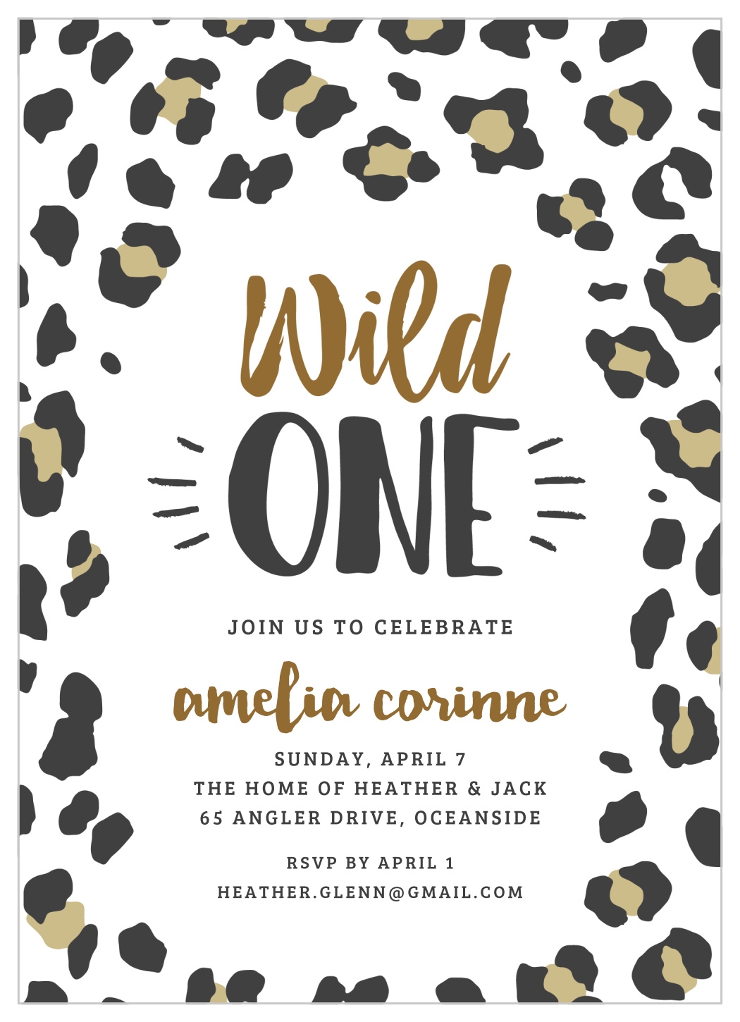 Leopard Print First Birthday Invitations By Basic Invite - Free Printable Cheetah Birthday Invitations