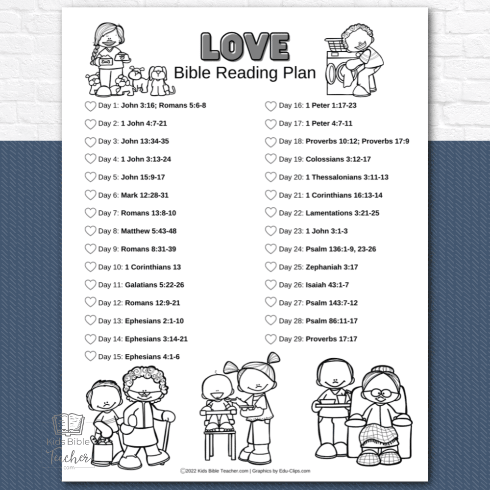 Love Bible Reading Plan Kids Bible Teacher - Free Printable Bible Lessons For Toddlers
