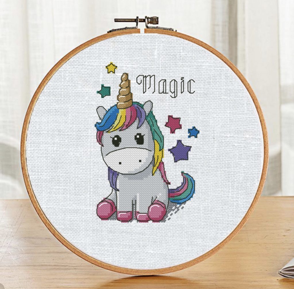 Magic Unicorn Free Cross Stitch Pattern For Baby - Baby Cross Stitch Patterns Free Printable