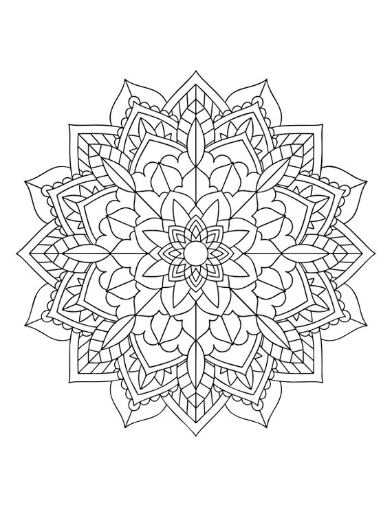 Mandala Coloring Pages Adult Coloring Sheet Printable Coloring Page Grown Up Coloring Printable Art Color Anti stress Coloring Etsy - Free Printable Mandala Coloring Pages For Adults