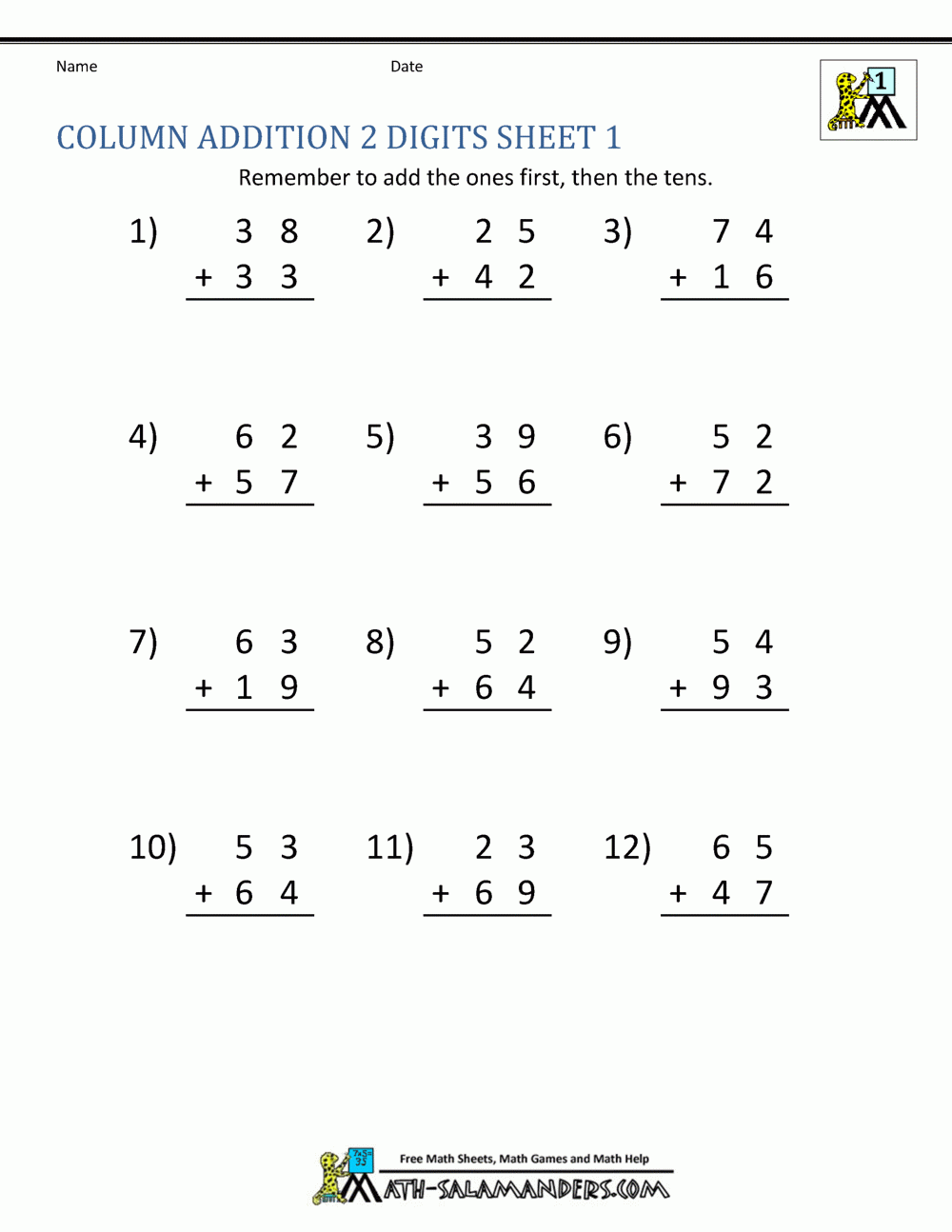 Math Addition Worksheets 1st Grade - Free Printable Addition Worksheets For 1st Grade