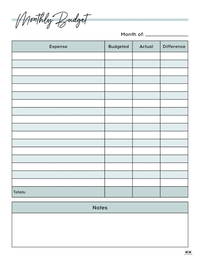 Monthly Budget Planners 20 FREE Printables Printabulls - Free Printable Budget Forms