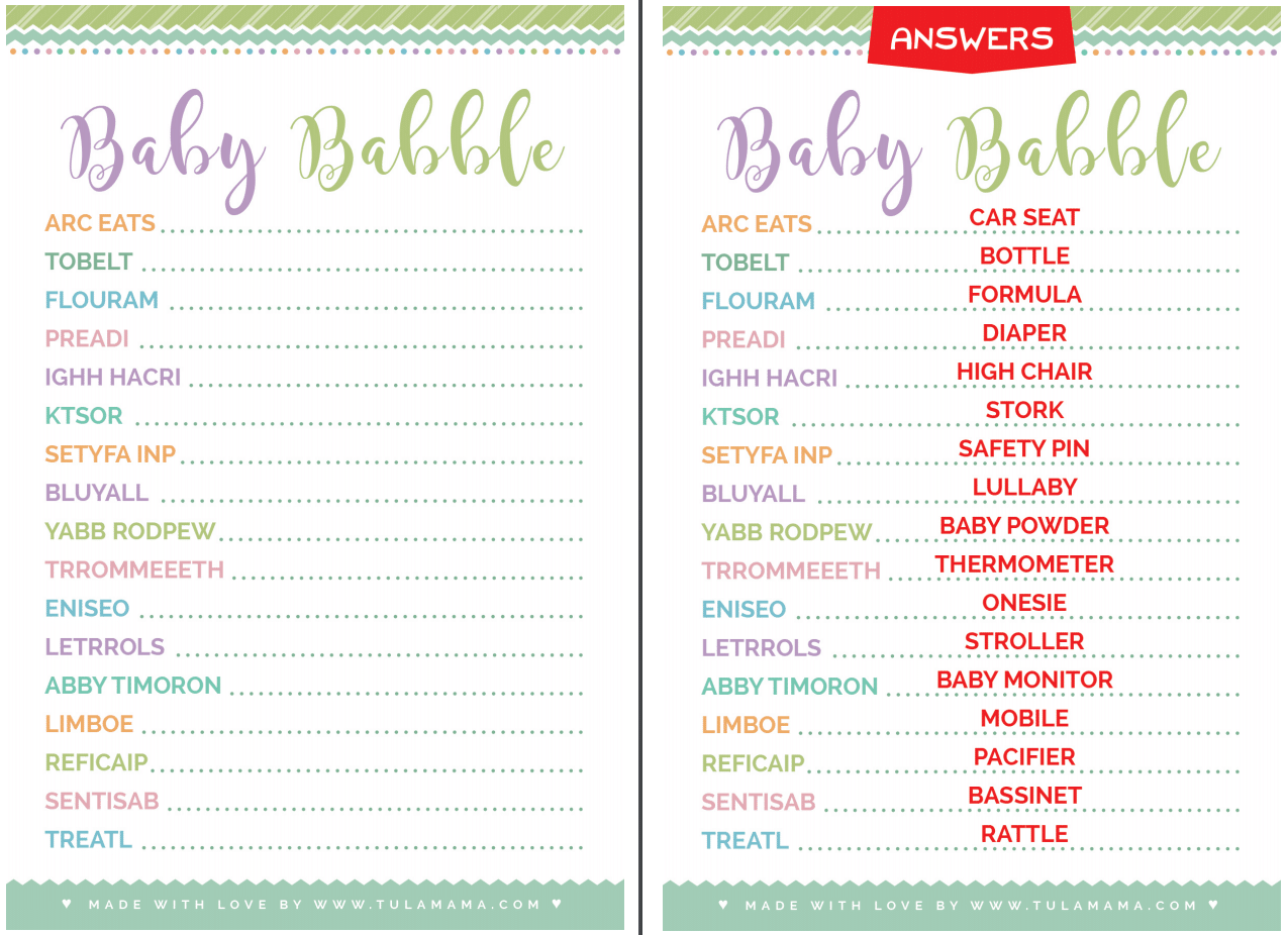 New Mom Approved Cute Free Printable Baby Shower Games - Free Printable Baby Shower Games With Answers
