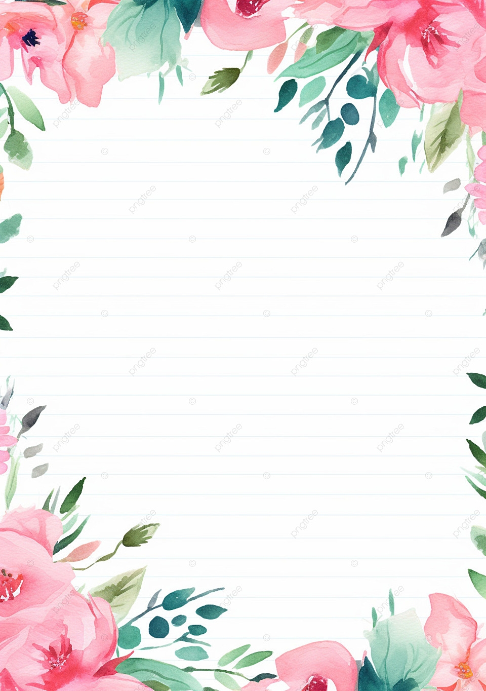 Page Template Printable Floral Background For Notes And Cards Wallpaper Image For Free Download Pngtree - Free Printable Background Pages