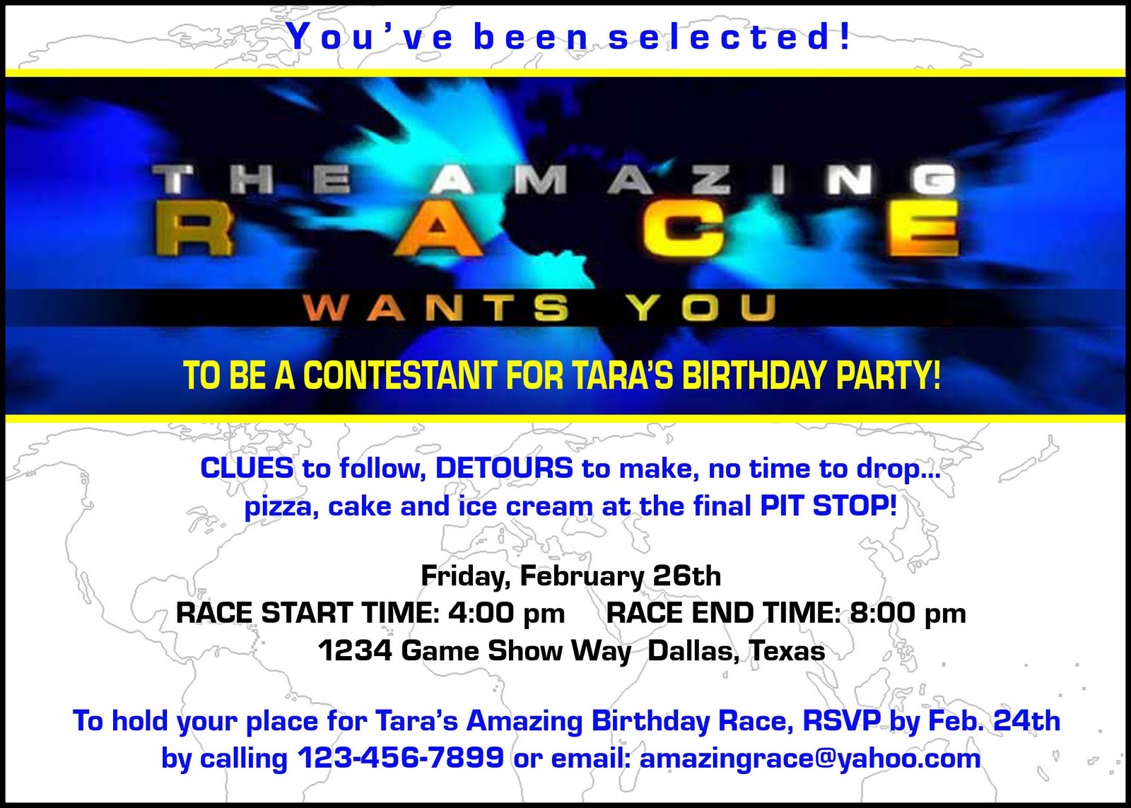 Paper Perfection Free Amazing Race Birthday Party Invitation - Free Printable Amazing Race Invitations