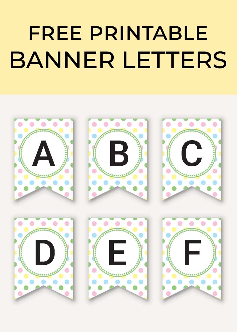 Polka Dot Printable Letter Banner Chevron Lemon - Free Printable Alphabet Letters For Banners