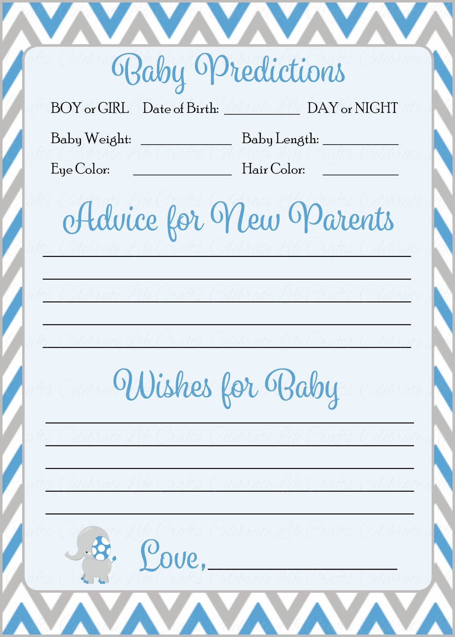 Prediction Advice Cards Printable Download Blue Gray Baby Shower Activity B3004 Baby Shower Winter Baby Shower Printables Baby Shower Advice - Free Printable Baby Advice Cards