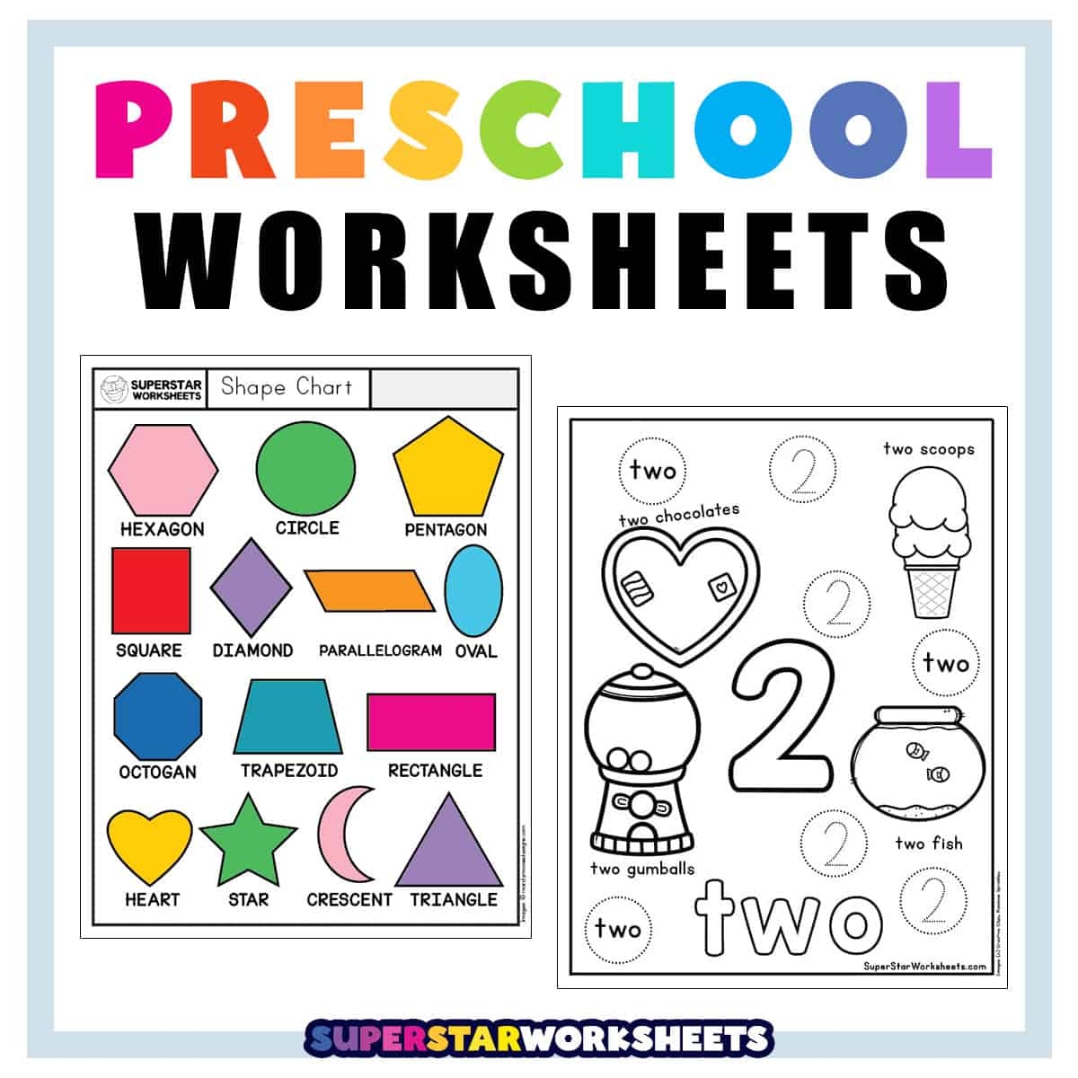 Preschool Worksheets Superstar Worksheets - Free Printable Activities For Preschoolers