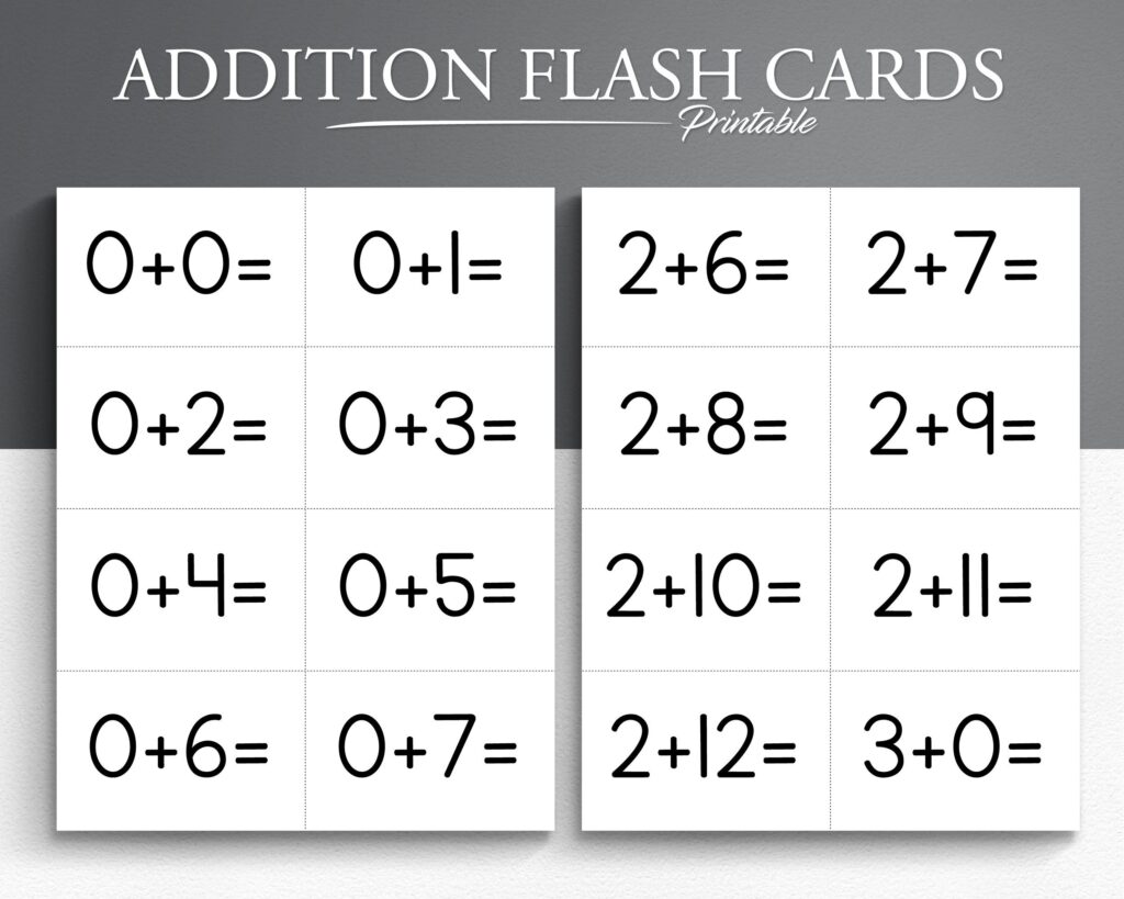 Free Printable Math Flashcards - Printable Addition Flash Cards Set 0 12 169 Cards Math Flash Cards Addition Practice Etsy 1024x819