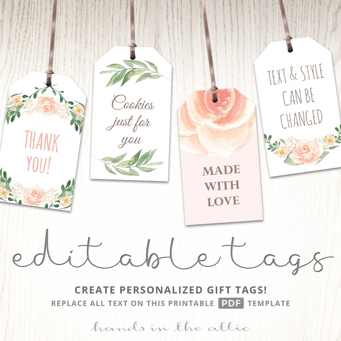 Printable Baby Shower Labels Bridal Shower Favor Tags Hands In The Attic Gift Tag Template Editable Gift Tags Baby Shower Favor Tags - Free Printable Baby Shower Favor Tags Template
