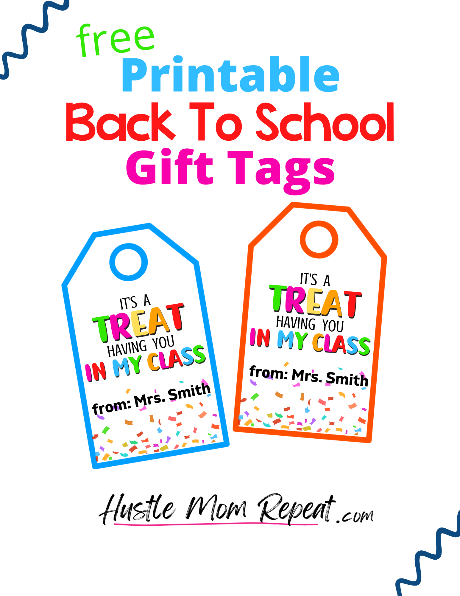 Printable Back To School Treat Tag Hustle Mom Repeat - Free Printable Back To School