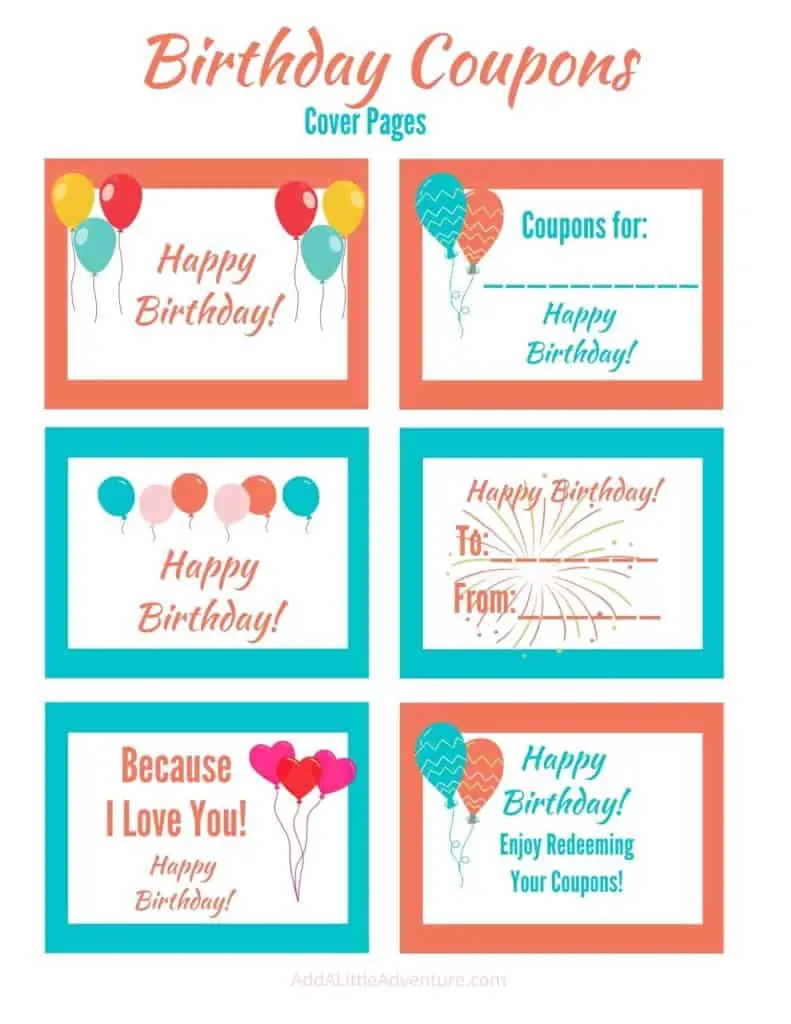 Printable Birthday Coupons A DIY Birthday Gift Idea - Free Printable Blank Birthday Coupons