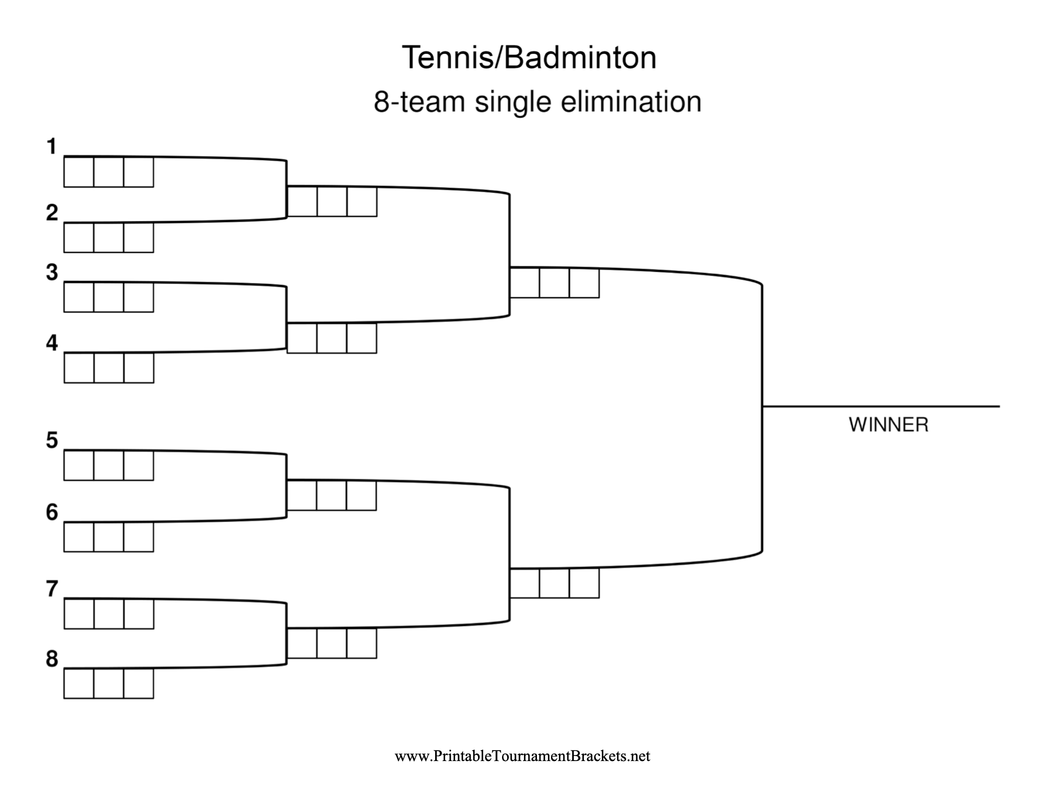 Printable Brackets For Tennis And Other Tournaments Free Printables - Free Printable Brackets