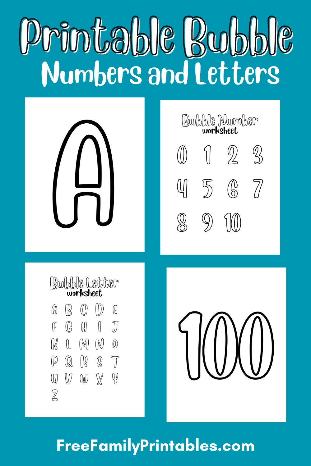 Printable Bubble Numbers 0 100 And Letters A Z Free Family Printables - Free Printable Bubble Numbers