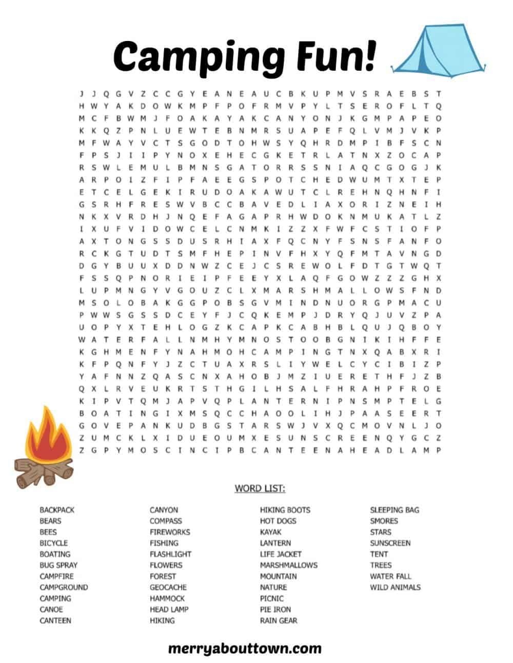 Printable Camping Activities For Kids Camping Activities For Kids Camping Activities Activities For Kids - Free Printable Camping Games