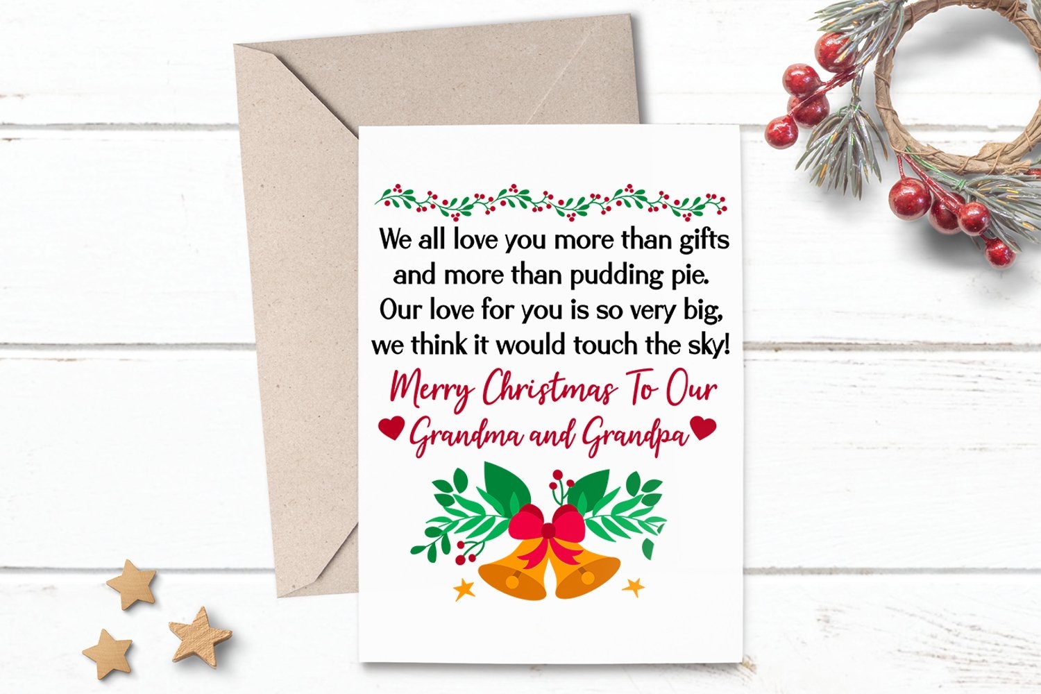 Printable Christmas Card Greeting For Grandma Grandpa - Christmas Cards For Grandparents Free Printable