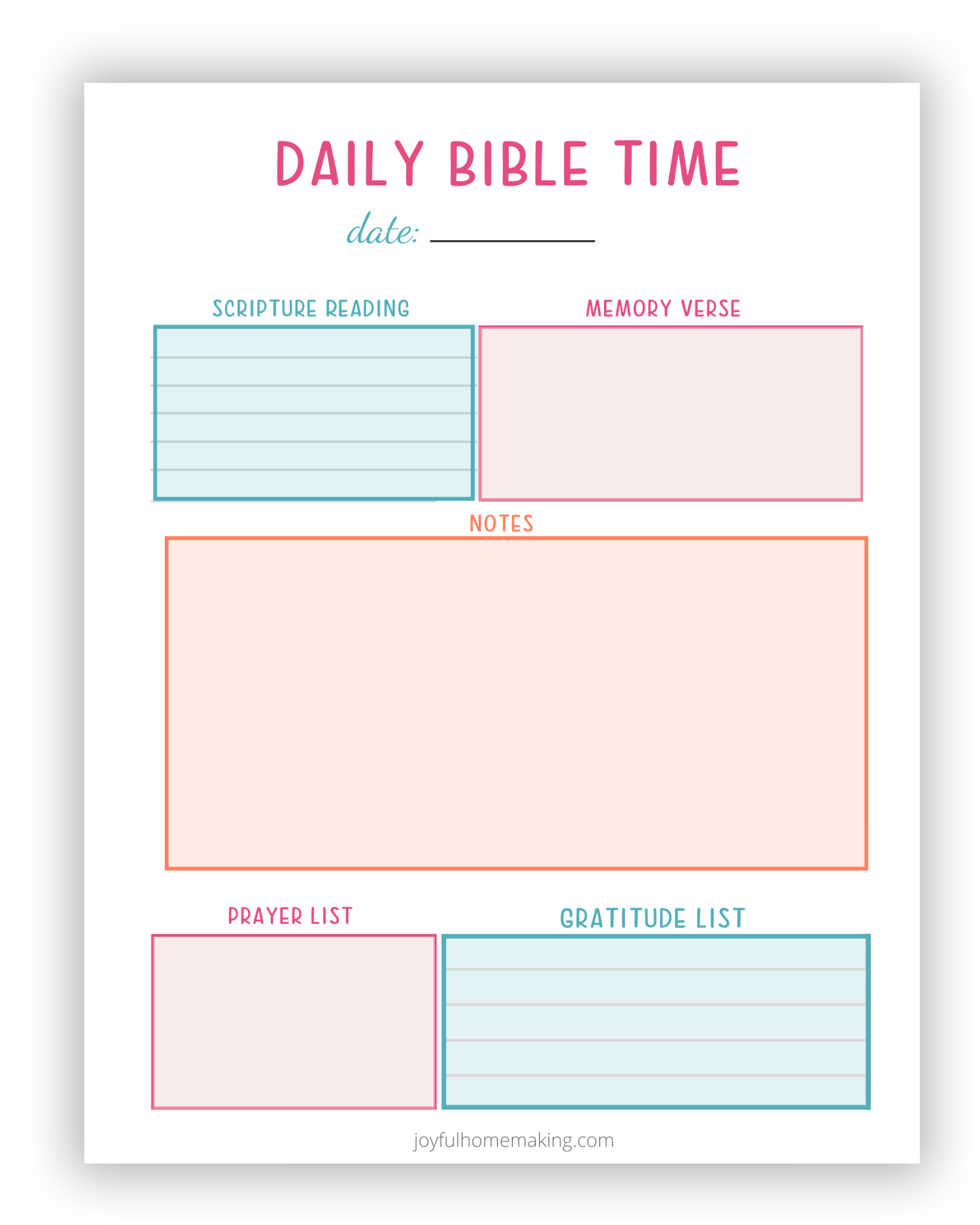 Printable Daily Bible Study Binder Page Joyful Homemaking - Bible Lessons For Adults Free Printable