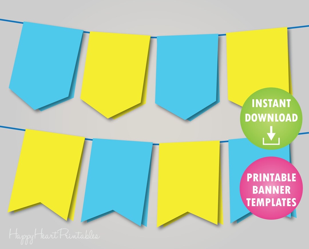 Printable Folded Banner Pattern Banner Template Create Your Own Banner Etsy - Free Printable Banner Templates