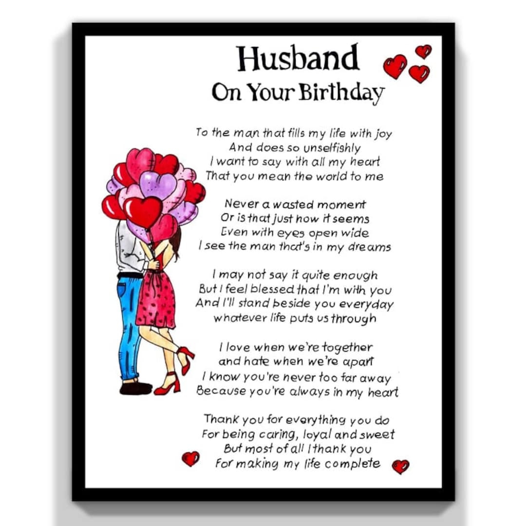 Printable Husband Birthday Card Gift To My Husband Card For Birthday Romantic Message Card For Husband I Love You Card Etsy - Free Printable Birthday Cards For Husband