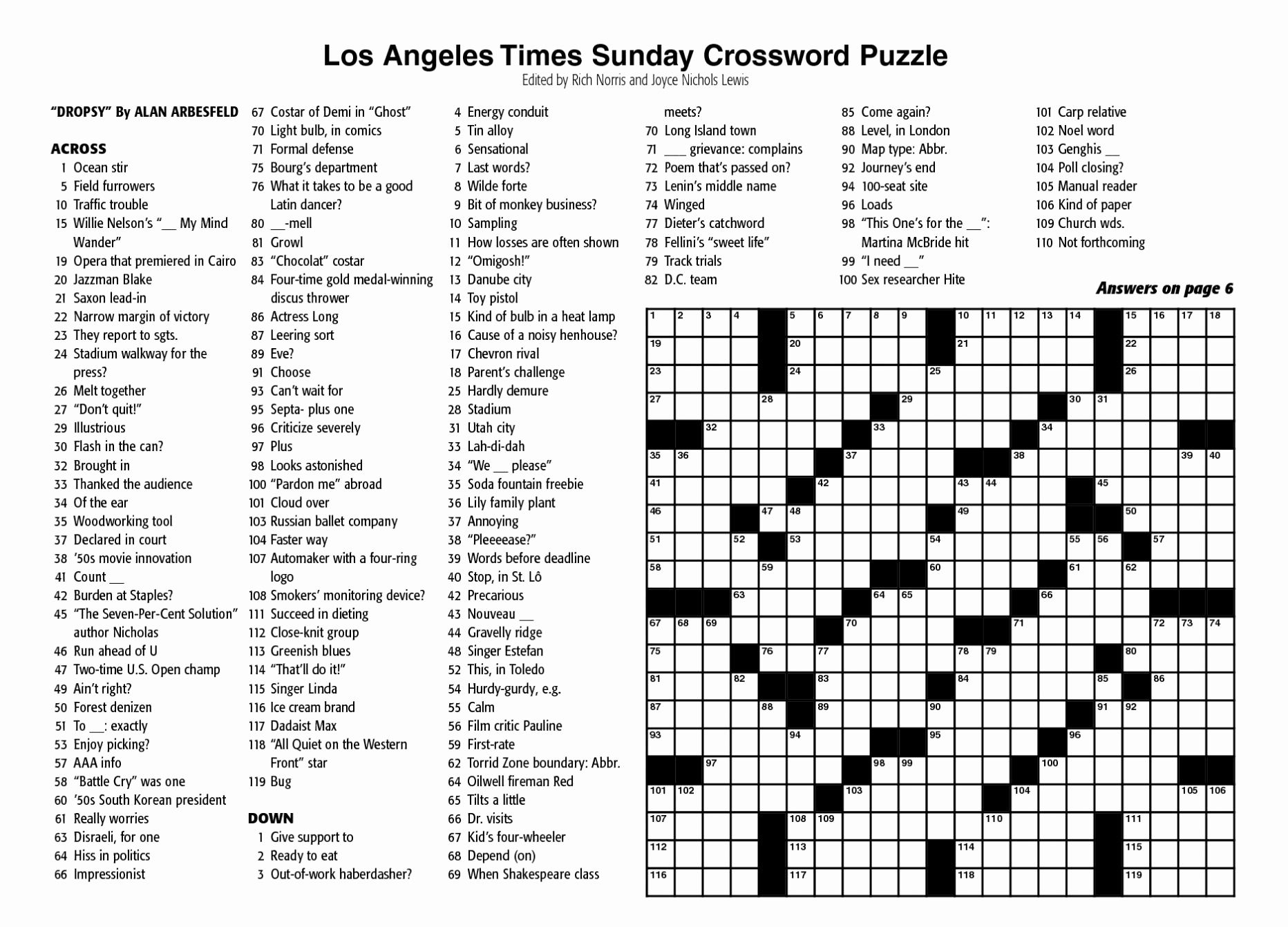 Printable La Times Crossword 2019 Printable Crossword Puzzles Printable Crossword Puzzles Crossword Crossword Puzzles - Free La Times Crossword Printable