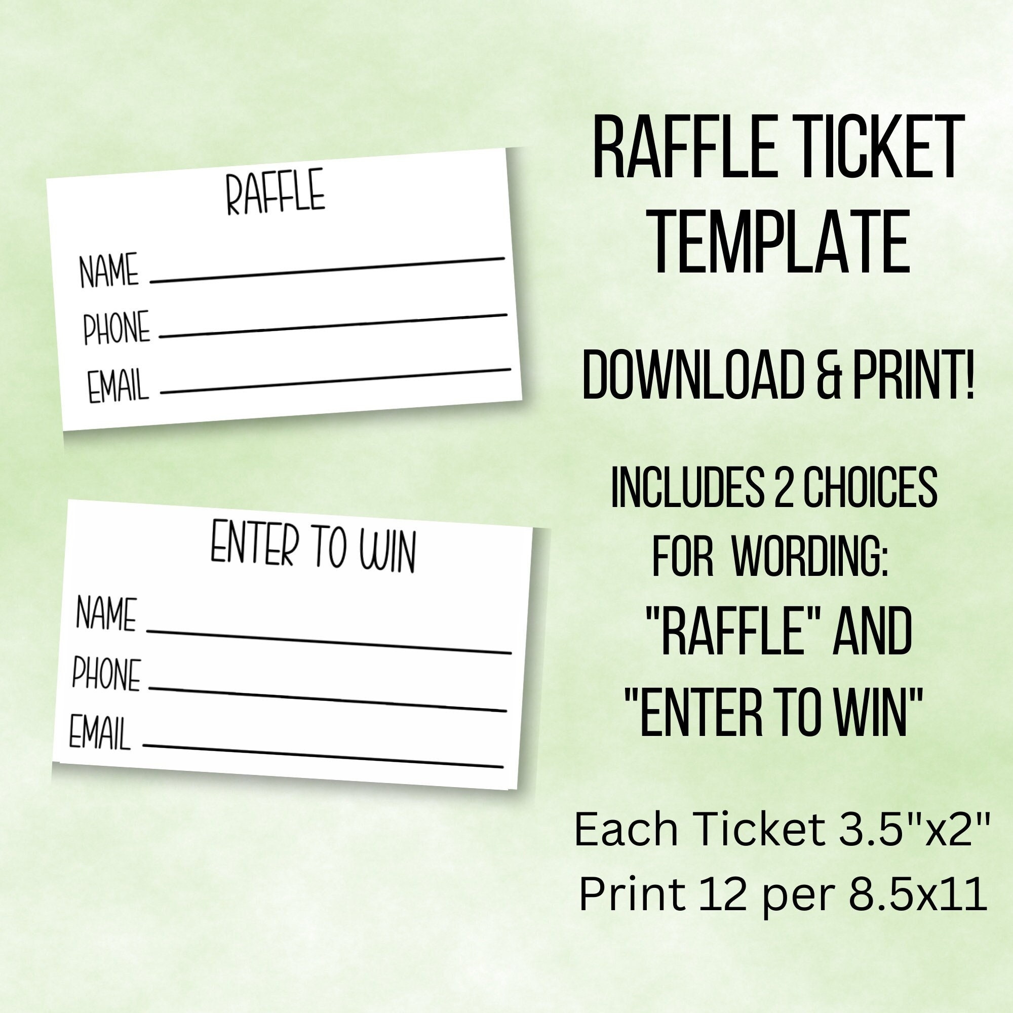 Free Printable Raffle Ticket Template Download 