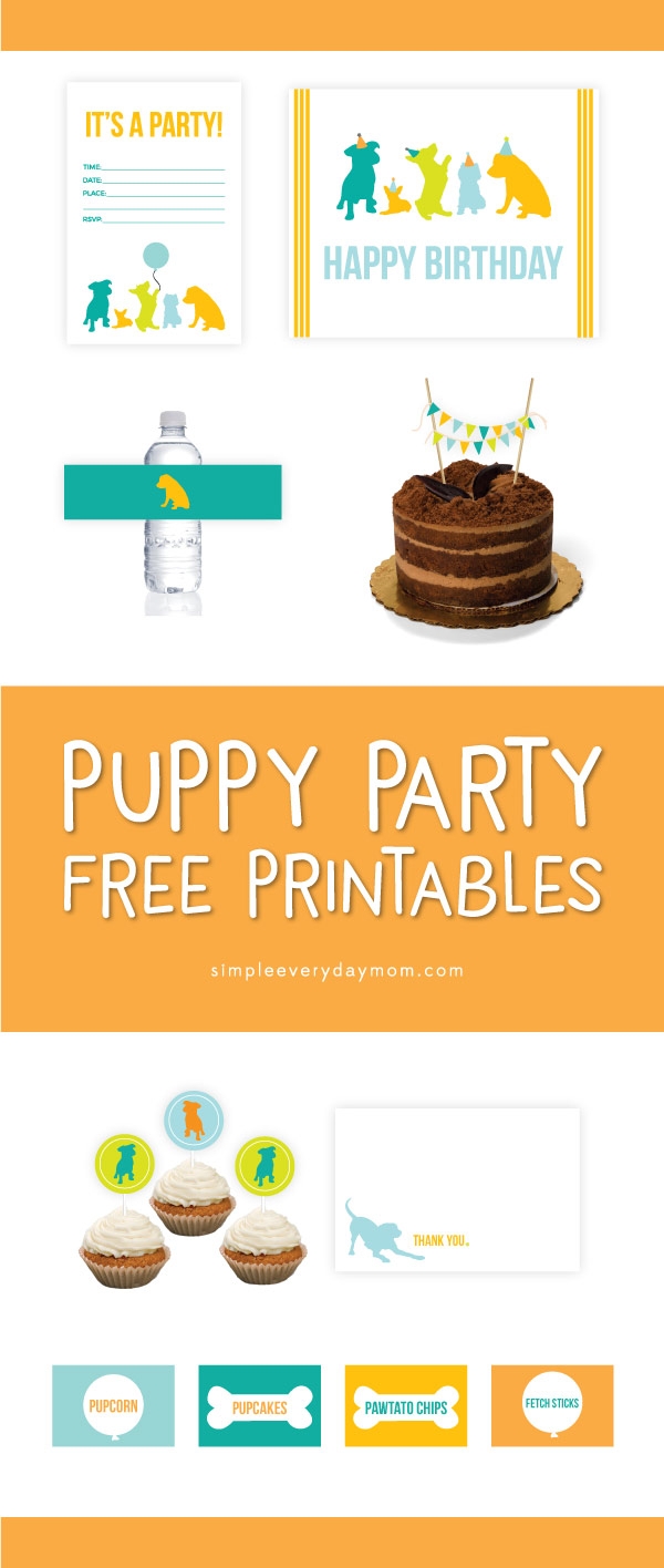 Puppy Party Theme FREE Printable Pack - Dog Birthday Invitations Free Printable