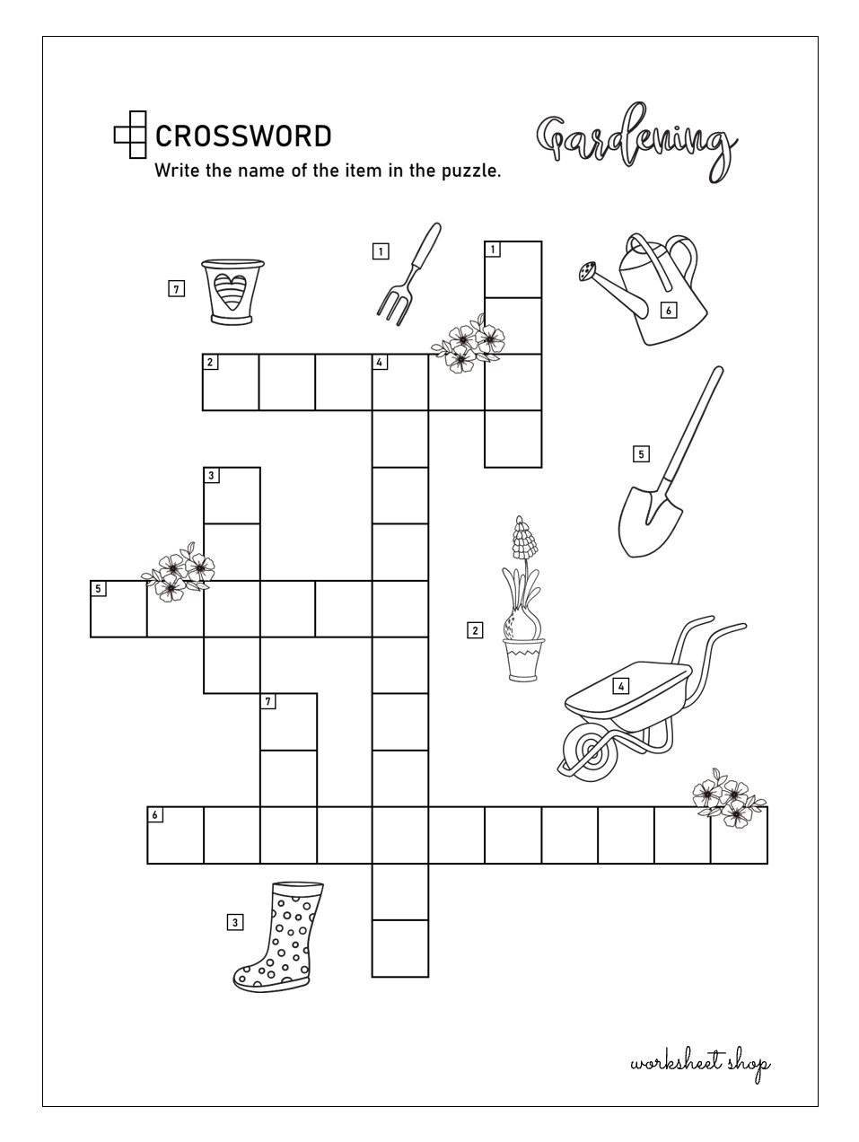 Puzzles Worksheet Shop - Free Easy Printable Crossword Puzzles For Kids