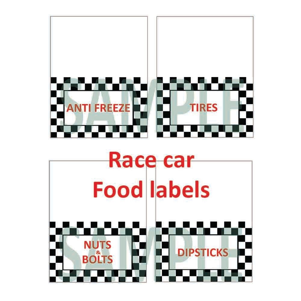 Race Car Theme Food Labels Birthday Party Printable Etsy Canada Cars Birthday Parties Cars Birthday Race Car Birthday Party - Free Printable Cars Food Labels