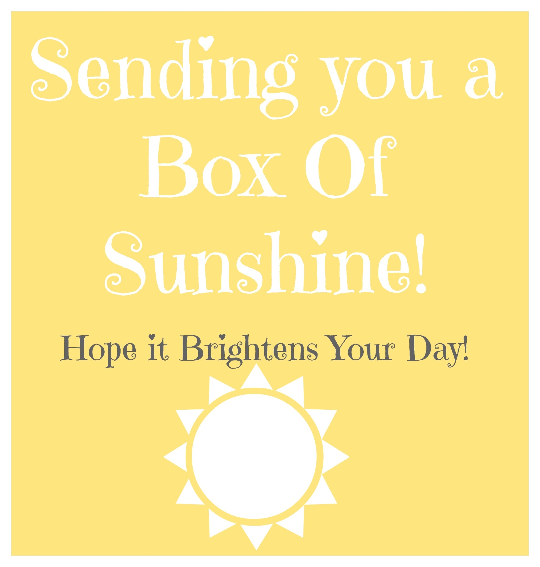 Rae Of Sunshine - Box of Sunshine Free Printable