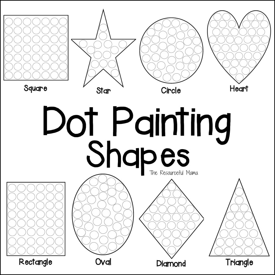 Shapes Dot Painting Free Printable The Resourceful Mama - Do A Dot Art Pages Free Printable