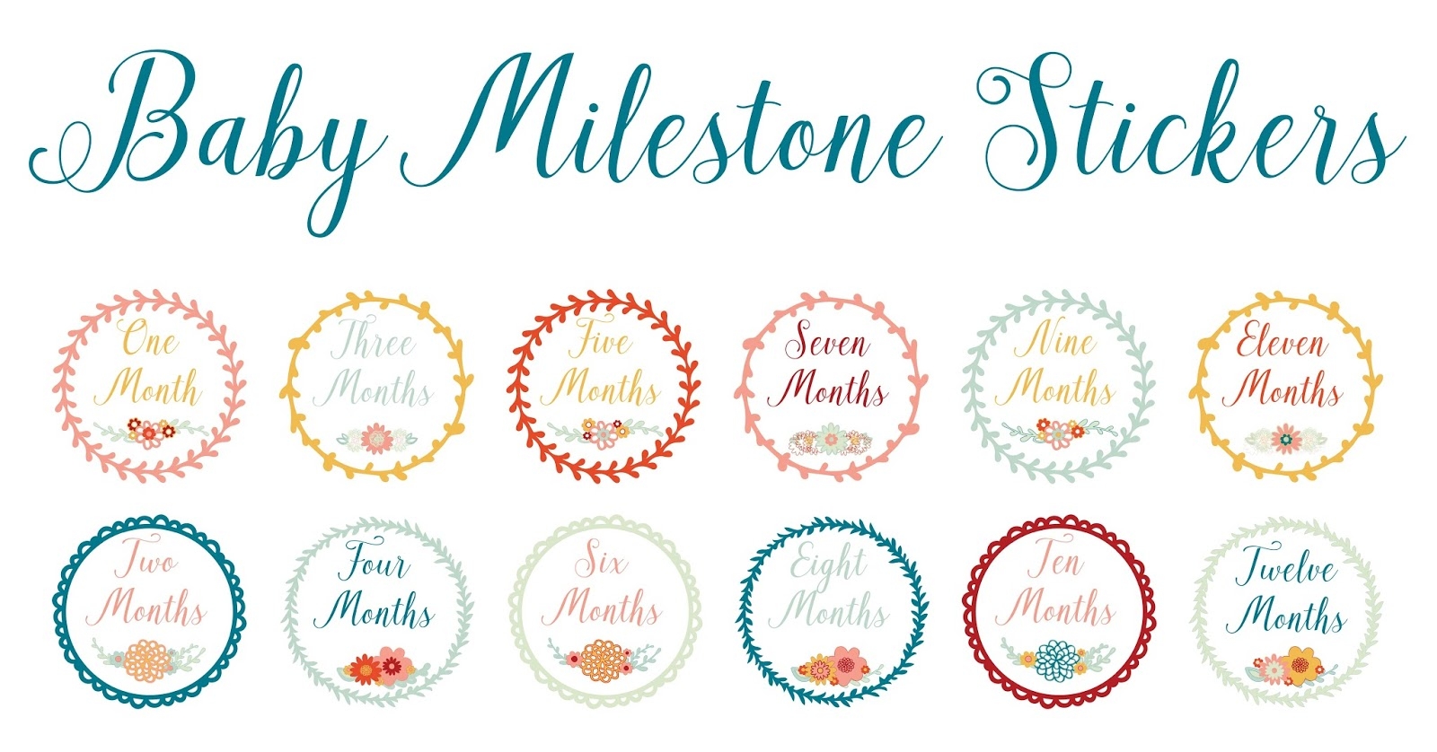 Silhouette UK Baby Monthly Milestone Stickers - Free Printable Baby Month Stickers