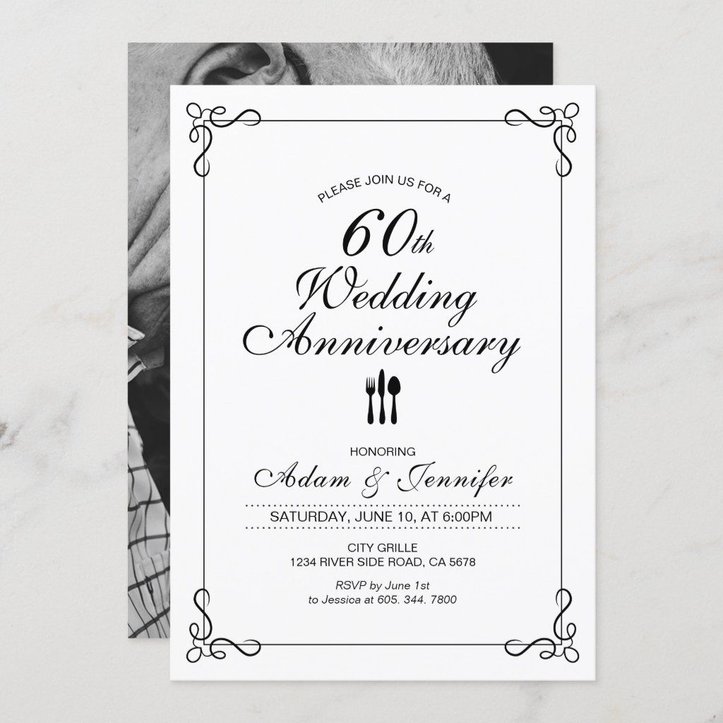 Simple 60th Wedding Anniversary Invitation Card Zazzle Anniversary Invitations 60 Wedding Anniversary Wedding Anniversary Invitations - Free Printable 60Th Wedding Anniversary Invitations